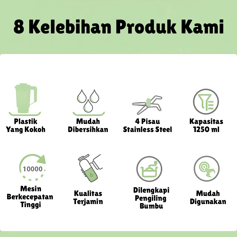 Blender Elektrik Blender Jus Buah/Sayuran Segar Blender Mesin Penggiling Buah/Daging/Sayuran WH66