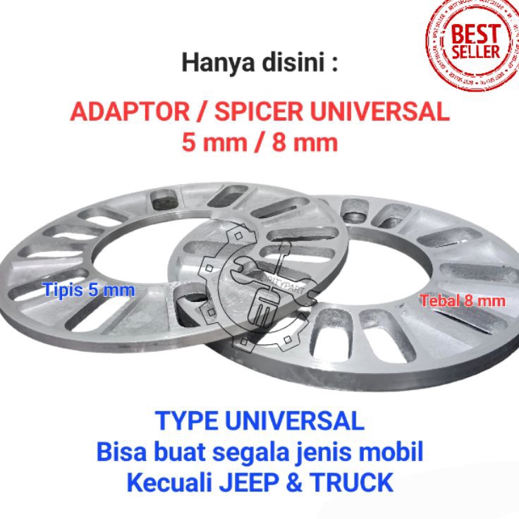 _ hj [Set 4 Pcs] SPICER UNIVERSAL 5/8mm Roda Velg Mobil Spacer Adaptor Ban ✹