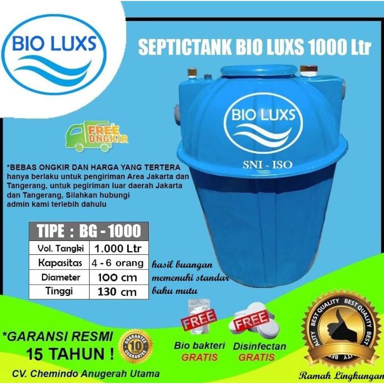 Harga Murah_Septictank Biotech, biofill ,bioluxs ,Bionet BG 1000 liter harga pabrik