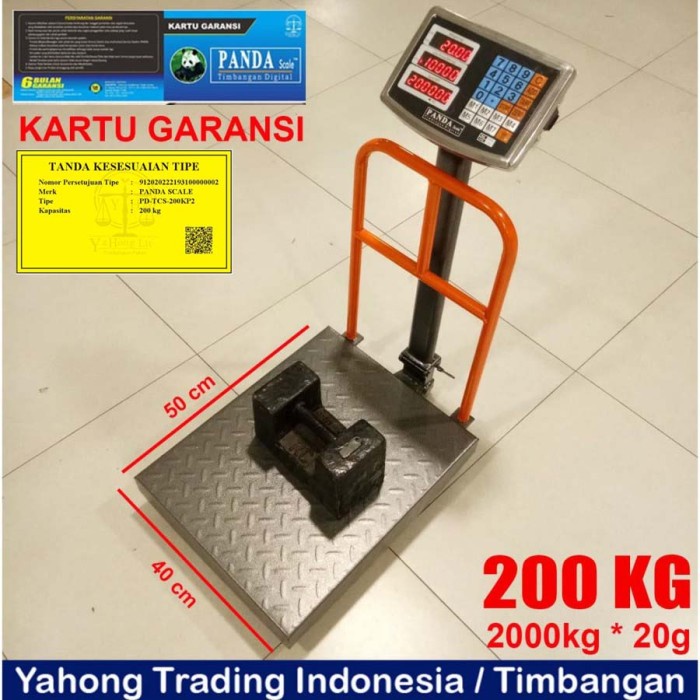 Timbangan Barang Digital Ekspedisi Paket Sembako + Pagar 200kg 20g