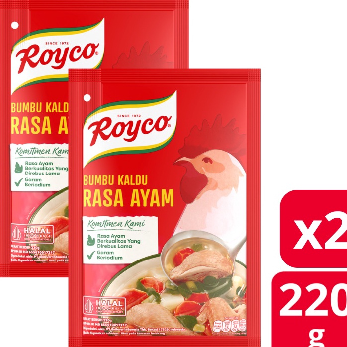 

Bestseller✡ Royco BUMBU KALDU Penyedap Makanan Penyedap Rasa AYAM Beryodium 220G x2 036