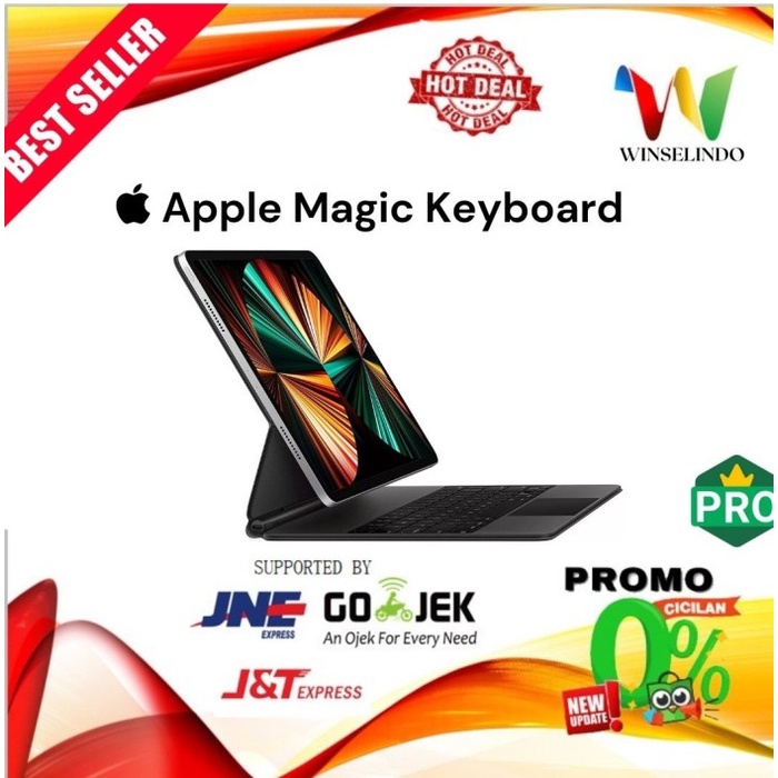 Terlaris Apple Magic Keyboard For Ipad Pro 2022 M2 6Th Gen 11 12.9 Black White