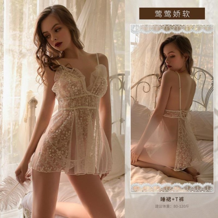 Qilei Lingeria Doll Flower Tranparant, Baju Tidur Dewesa Sex -2081 Terbaru