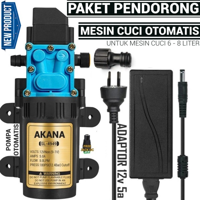 paket hemat pompa booster pendorong air mesin cuci otomatis AKANA 4949