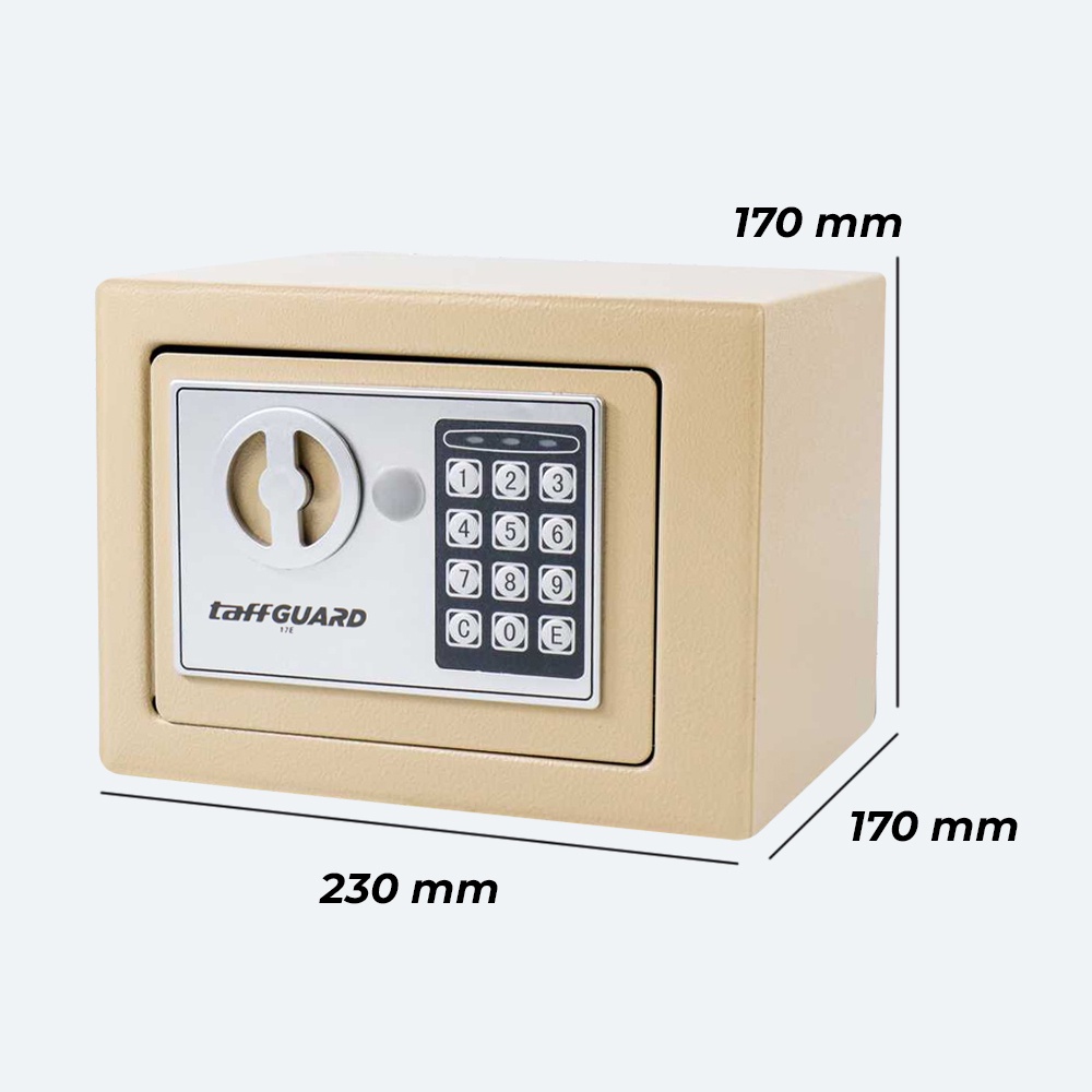 Gs8 TaffGUARD Kotak Brankas Hotel Mini Password Safe Deposit Box 4.6L - 17E - Golden Or-i