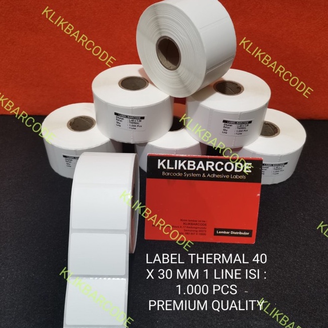 

[KODE PRODUK ZDYTN8237] Label Sticker Barcode Thermal 4 x 3 cm / 40 x 30 mm / Premium - Isi : 1.000pcs