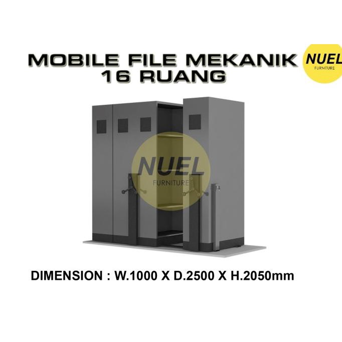 :::::::] Mobile File Filing Kabinet / Lemari Rak Dorong Rel 4 sap Mekanik