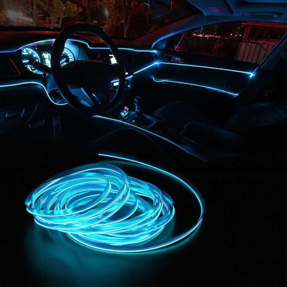 ZUJIS Lampu Hias Neon Flex Car Interior LED Strip EL Light USB 12V - Z1400