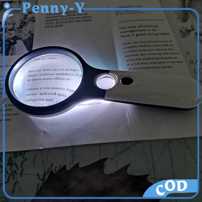 

2in1 Pembesar Dengan Lampu LED Membaca Magnifying Glass Kaca Pembesar