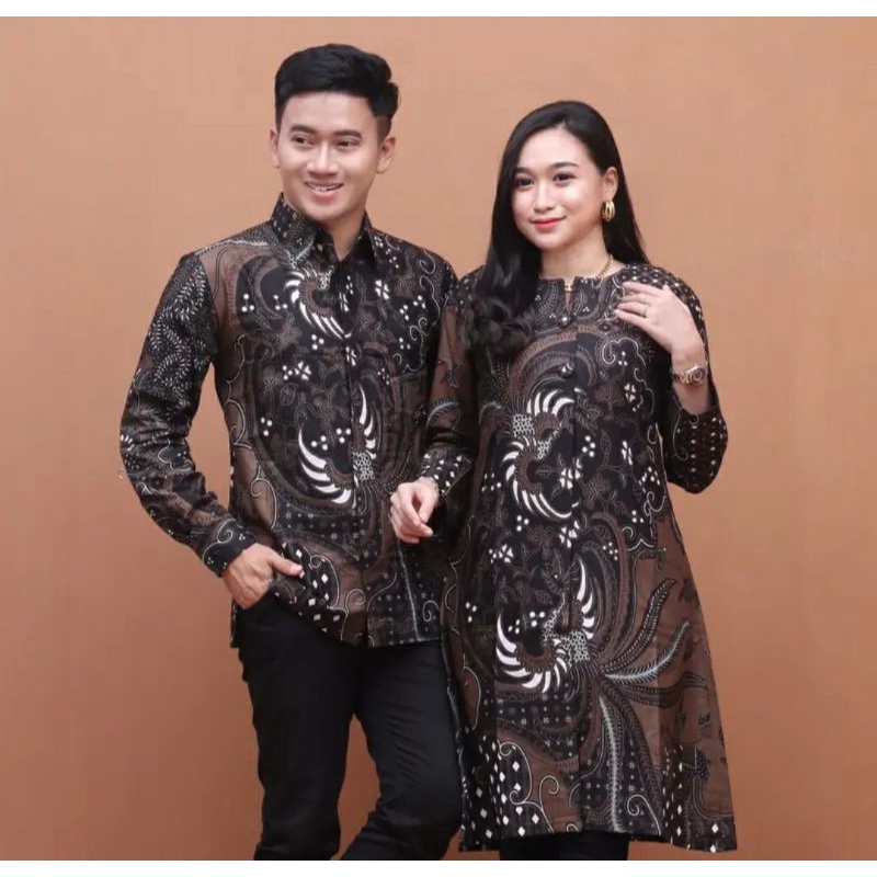 Batik Tunik Couple Modern Set Pakaian Couple Kemeja Batik Pria Premium Baju Batik Couple