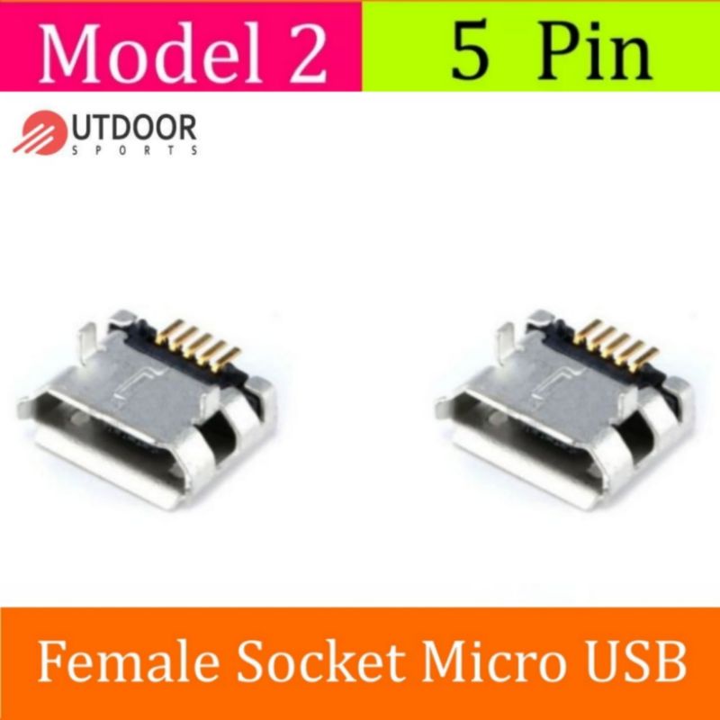 M002 Conector Charger 5 Pin SMT Konektor Soket Micro USB Tipe B Female Smd