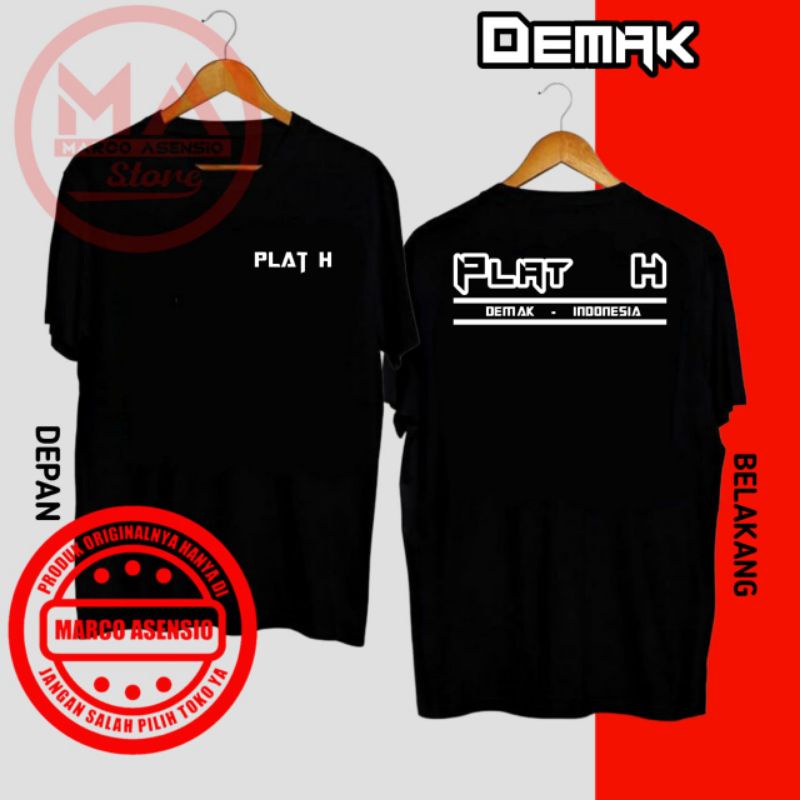 KAOS FASHION PRIA MAUPUN WANITA DESAIN TULISAN PLAT H DEMAK INDONESIA | MA3 JTG