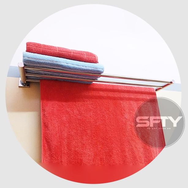 Trending (Cod) Rak Handuk Kamar Mandi Stainless Spec Hotel / Gantungan Baju Handuk