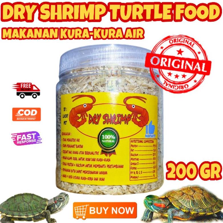 Limited [200 Gr In Jar] Dry Shrimp Udang Kering Pakan Makanan Kura Kura Air Brazil Dada Merah Kura K