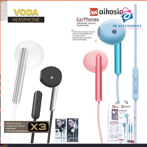 BUDS IN-HF EARPHONE VODA X3 BASS TERBAIK ‑ ARG.13Jn23в