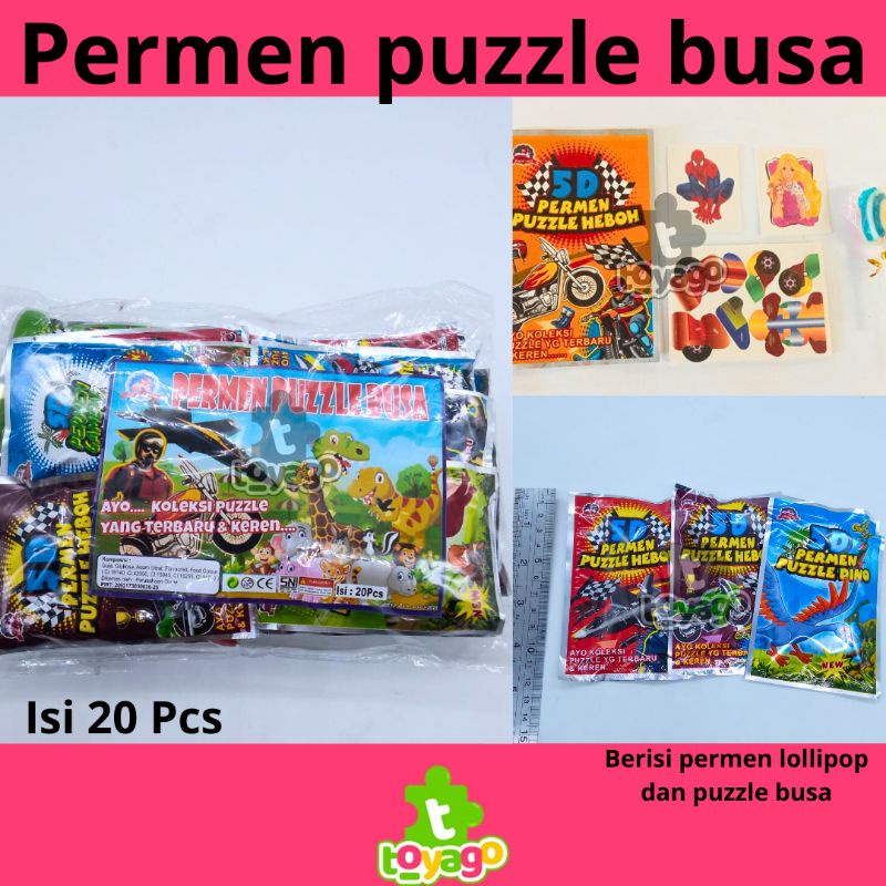 Permen Lollipop Puzzle Busa isi 20 Pcs Grosir Murah