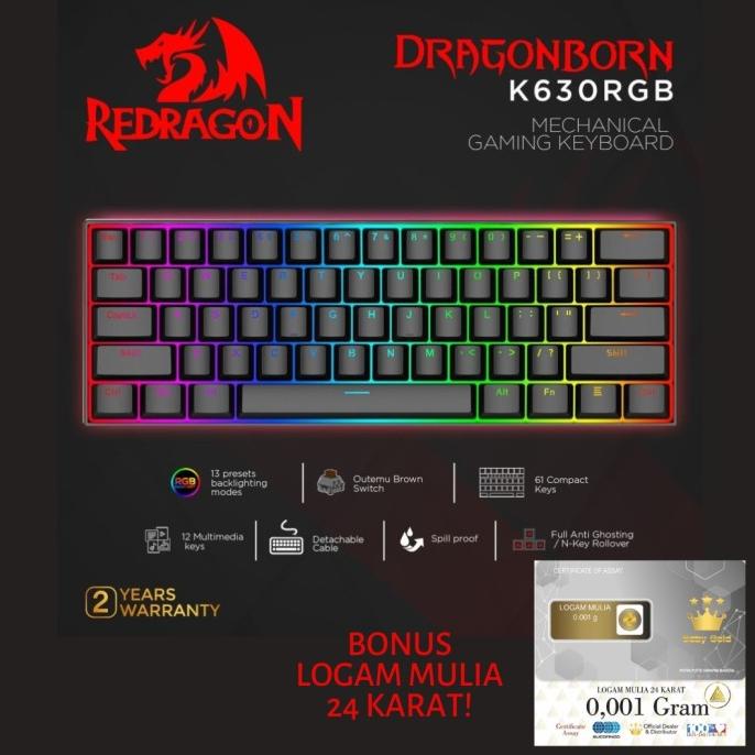 Keyboard Redragon Mechanical Gaming Keyboard RGB DRAGONBORN - K630RGB