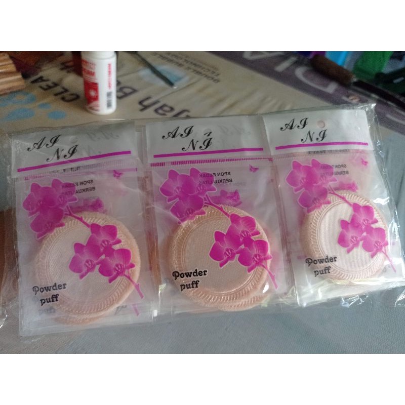 (12pcs)Powder Puff Sponge Bedak Tabur Padat Make Up Murah Grosir/ Spon Alat Make Up Bedak