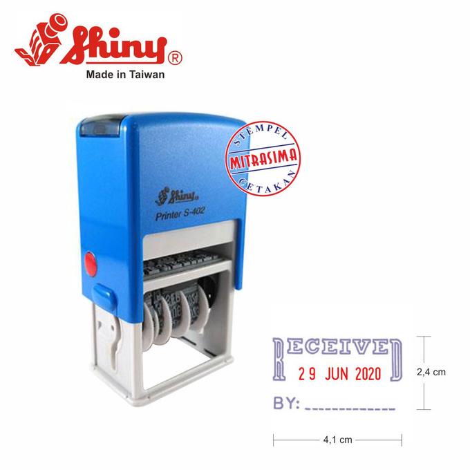 

Stempel Received dengan tanggal shiny S-402 Self-Inking
