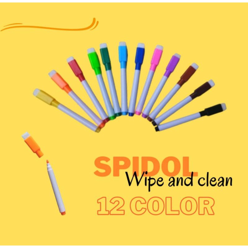 

Spidol Wipe Clean 12 Variasi Warna bisa dihapus