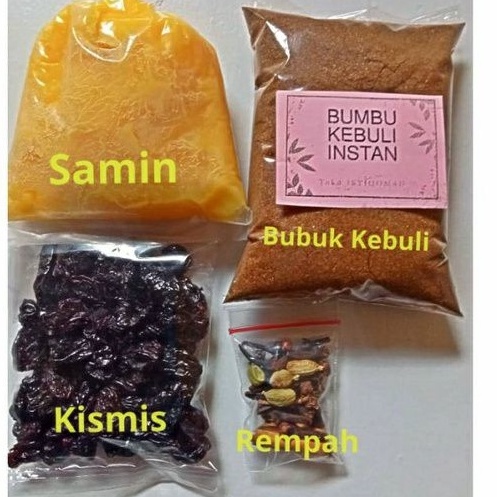 

[KODE PRODUK Z6Hhj7149] Bumbu nasi kebuli untuk 2 liter beras dengan rempah, minyak samin dan daun kari bonus kismis