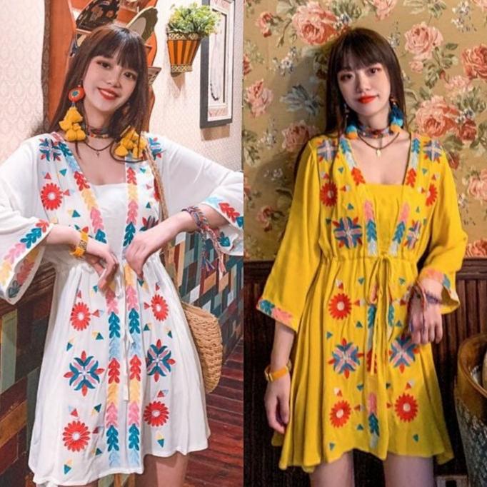 mini dress women import / casual dress bohemian premium / dress boho