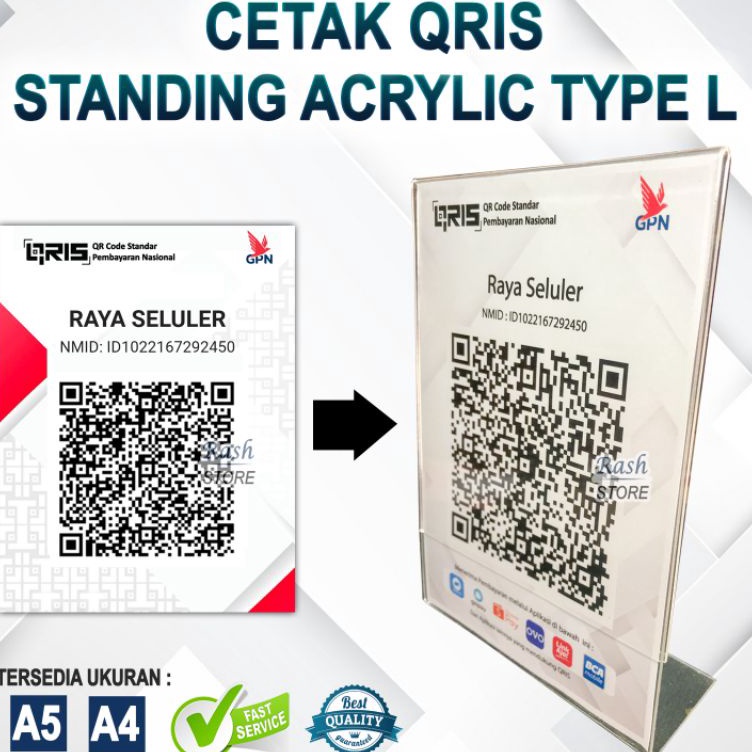 

bu✥Diskon✯ CETAK/PRINT QRIS | STANDING ACRYLIC TYPE L D86 ✹