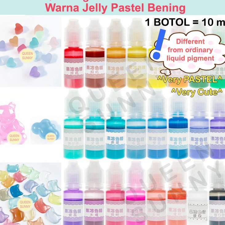 

[KODE PRODUK DQ6DV5568] PEWARNA RESIN JELLY PASTEL BENING TRANSPARAN 10ML LIQUID PIGMENT CAT TINTA COLOURING RESIN