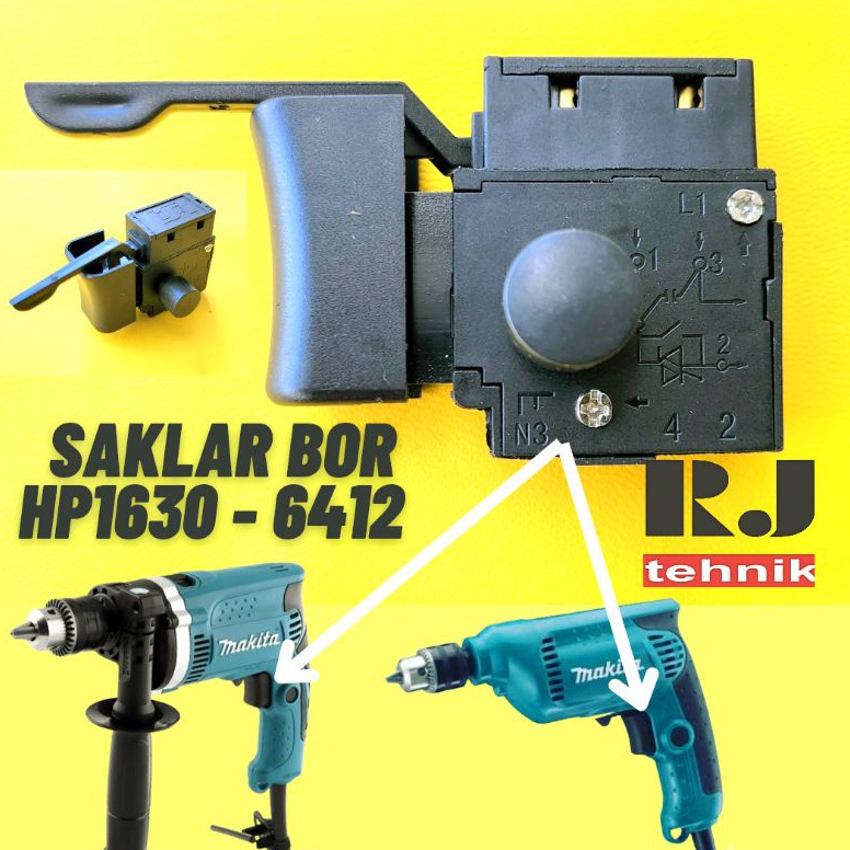 Kemasan Baru.. Makita HP1630 Switch Saklar Skakel Bor Spare Part Bor HP 1630 6412S CH8