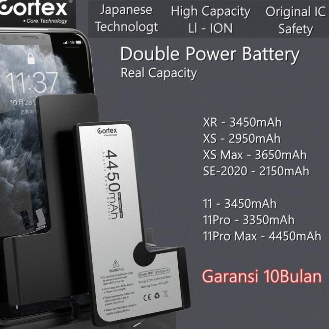 Cortex iPhone Baterai XR XS XSMax Battery High Capacity Original Batre
