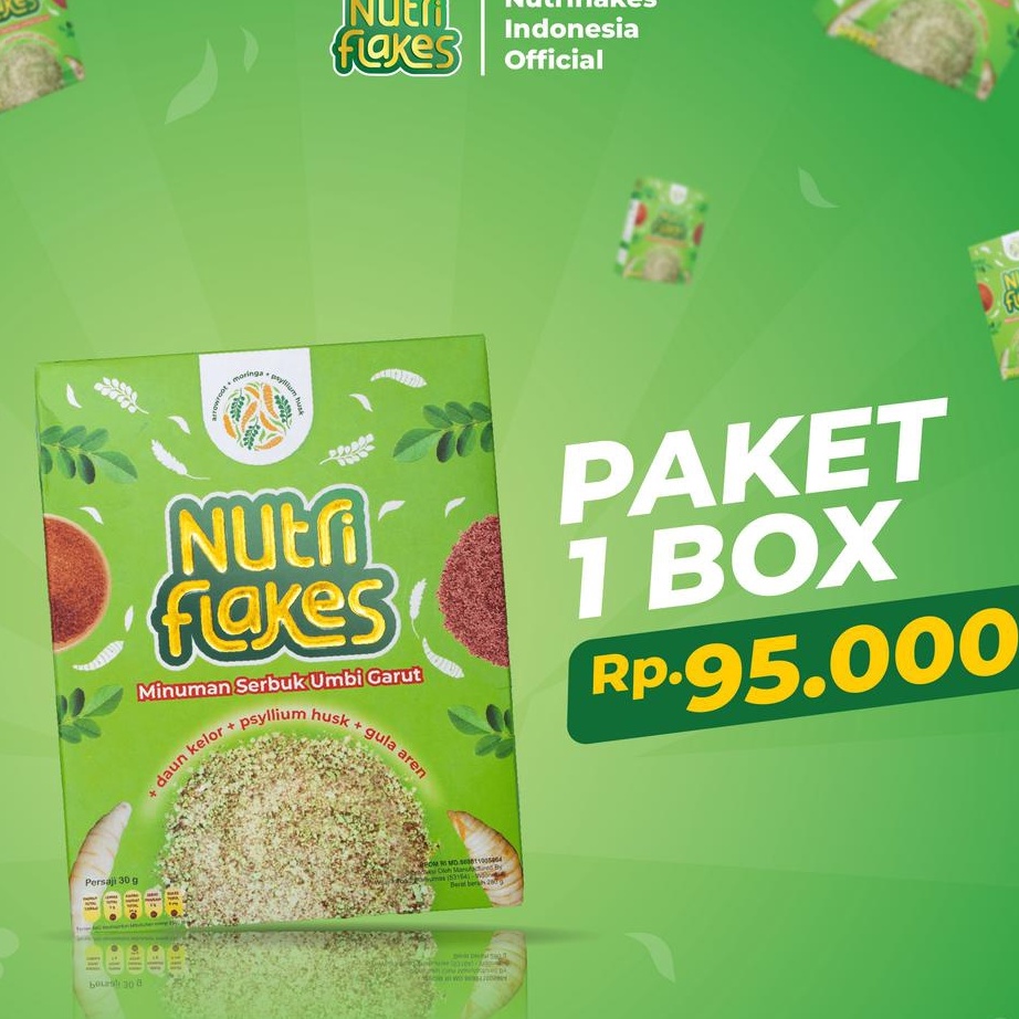 

✨Mall✨ Nutriflakes Sereal Umbi Garut Solusi Asam lambung Original 1 Box !!!