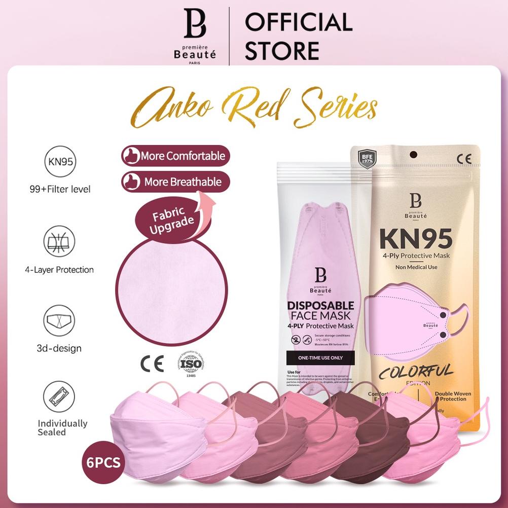New Premiere Beaute Disposable Facemask 6/10Pcs Nude Masker Kn95 Evo 4Ply Kesehatan Jeans Kain