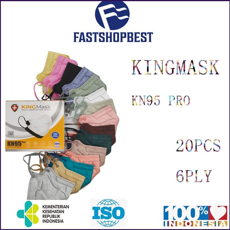 7.7 Sale [Kingmask] Kn95 Pro New 6Ply Isi 20 Pcs 6D Masker Kemenkes Earloop Kingpro