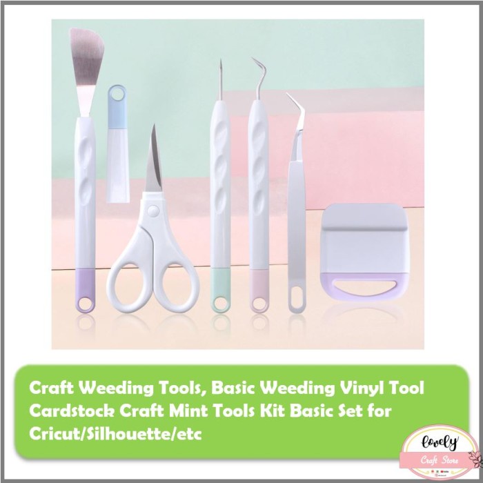 

Terlaris Art Knife Craft Basic Weeding Vinyl Tool Set Mint Series For Cricut, Silhoutte