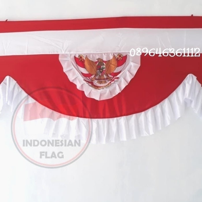 Bendera Rumbai Merah Putih Garuda 10 Gelombang 10 Meter