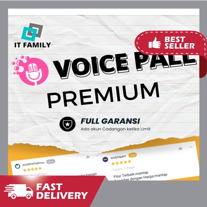 Eliyu - Full Garansi 100% Promo Voicepal Pro Unlimited Tools Text To Speech (Merubah Text Menjadi