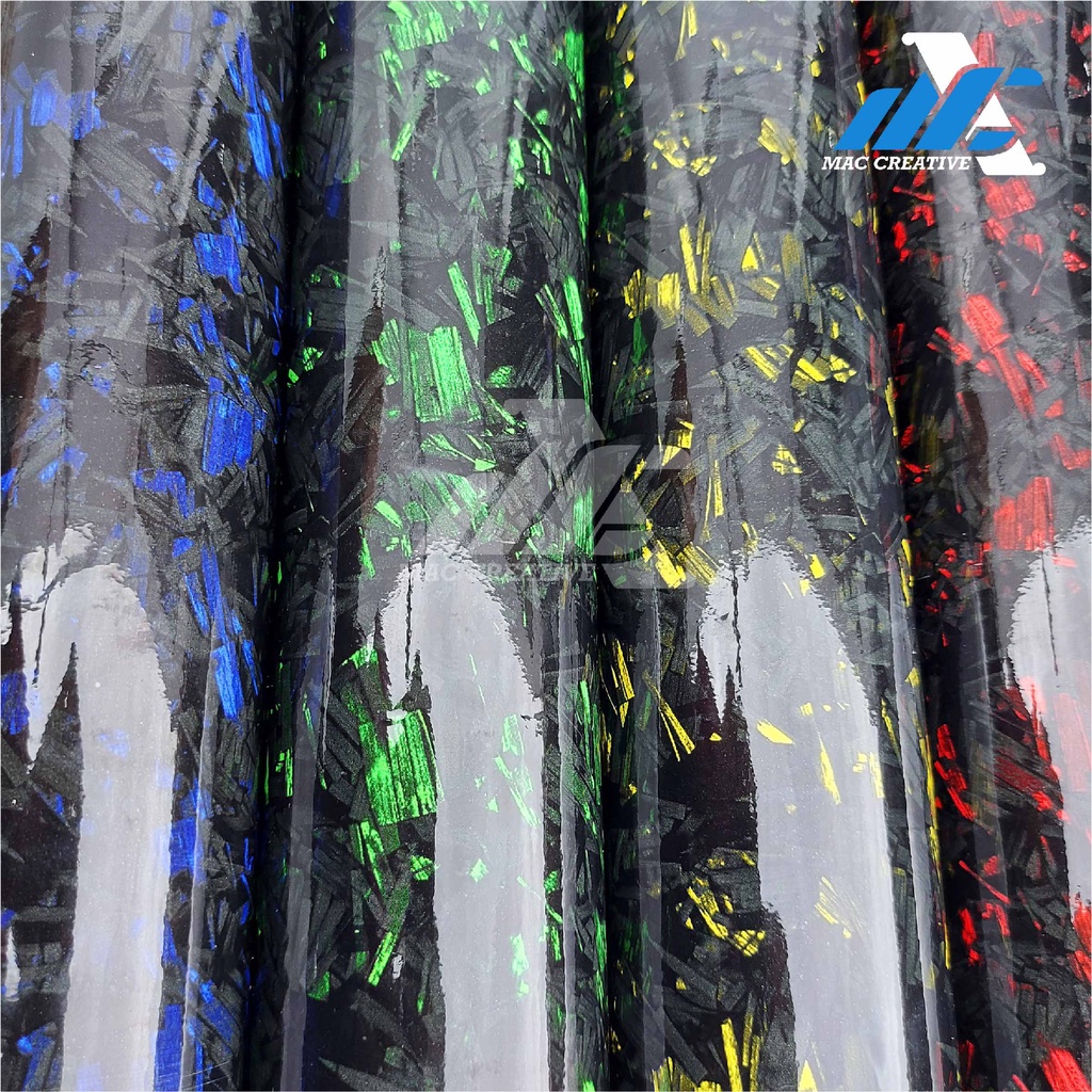 STIKER STICKER MOTIF KARBON CARBON FORGED TERMURAH , STIKER MOTIF SERAT CARBON FORGED CHOPPED WARNA