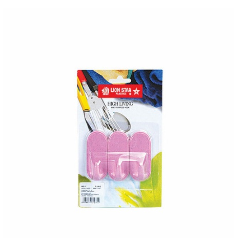 Hanger Hook Oval Vertical HK-3 L LS Lion Star Gantungan Pakaian Baju Kamar Madi Tempel Plastik