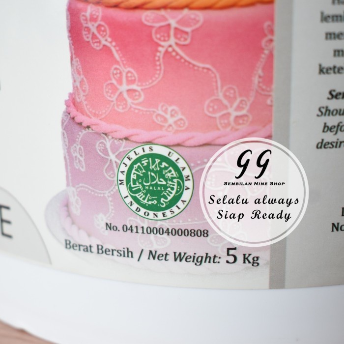 

Fondant Cotton White 5 Kg Fondant Putih