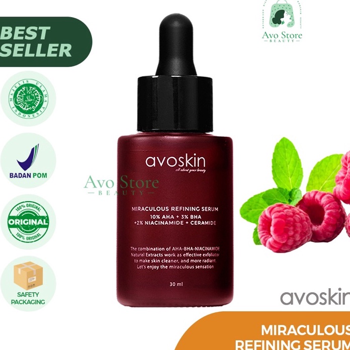 12.12 SALE Avoskin Miraculous Refining Serum [AHA BHA NIACINAMIDE + CERAMIDE] / Eksfoliasi / Exfolia