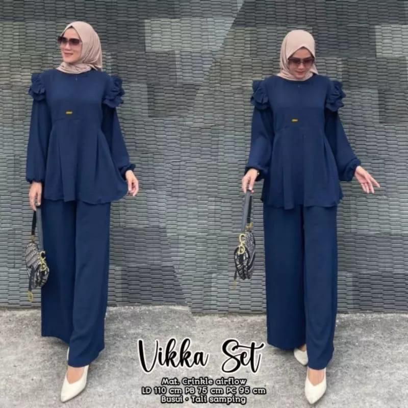 ONESET VIKA//SETELAN KERAH VIKA BEST SELLER//ATASAN KRINGKEL CRINCLE