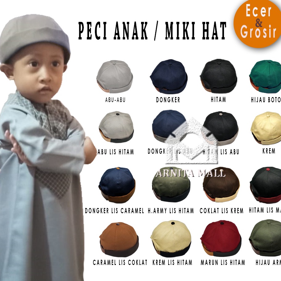 STAR Peci Miki Hat ANAK ANAK / Topi Peci Miki Hat /  Topi Peci UAS / Peci Anak Anak