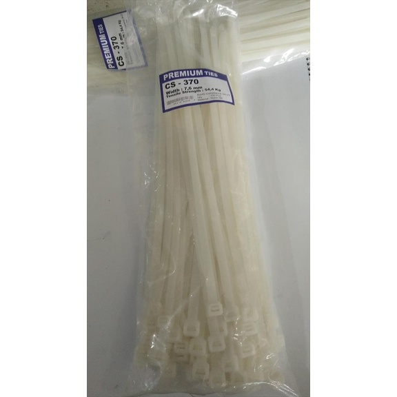 

Kabel Tis Ties Tali Serot 37cm 7.6 x 370 mm Putih Nylon Premium Pack