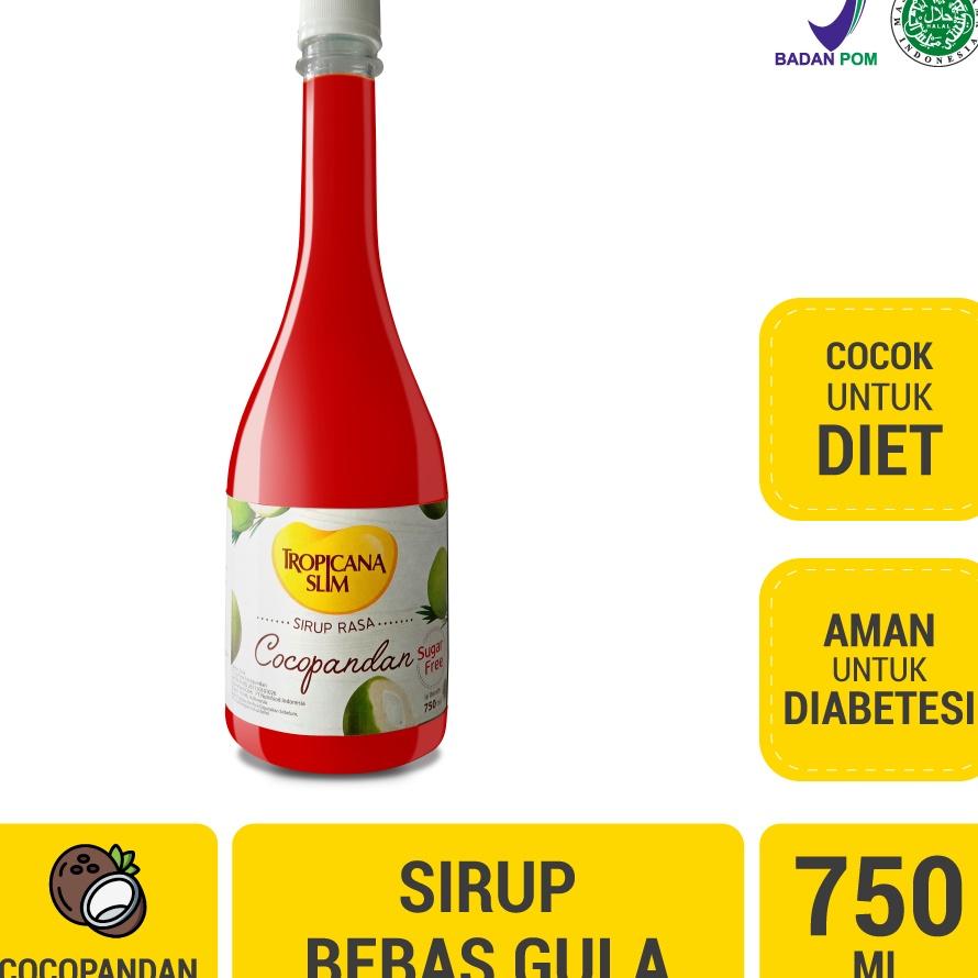 

New! Tropicana Slim Sirup Cocopandan 750ml - Syrup Bebas Gula ✔