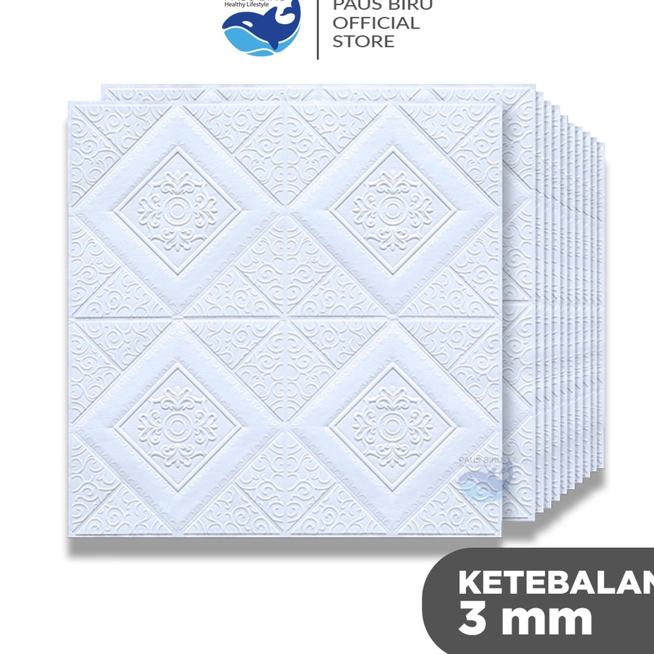 Terbaru Paus Biru - Wallpaper 3D FOAM / Wallpaper Dinding 3D Motif Foam Batik/Wallfoam Batik 70x70cm