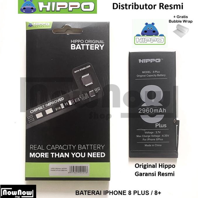 Baterai Hippo iPhone 8 Plus 8+ Original Batre Batrai Battery HP Garans