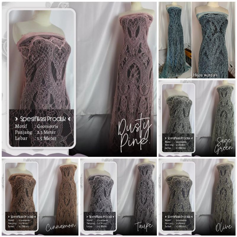 Bakal Kain Kebaya Brukat Chantilly