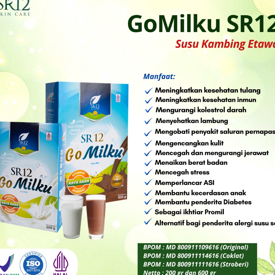 

Ready Stok Go Milku SR12 Halal Susu Kambing Etawa Premium Meningkatkan Kesehatan Inmun Aman Bumil Busui