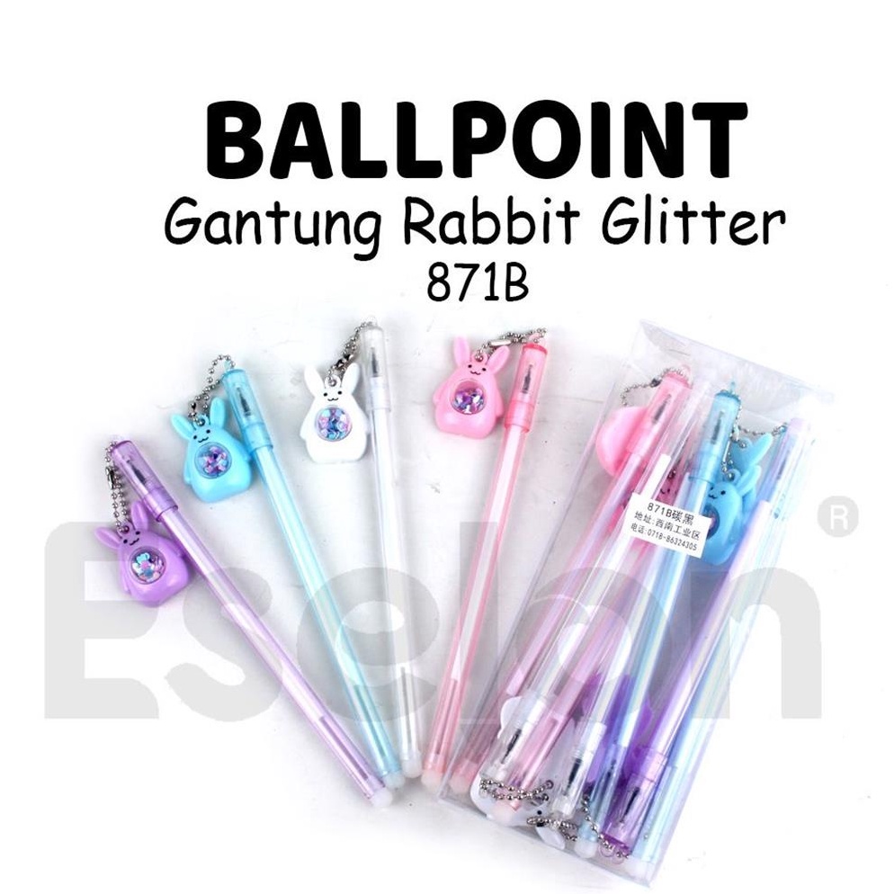 

Harga termurah 12pcs Pulpen Gantung Rabbit Glitter 871 / 1 pak Pulpen Fancy 80