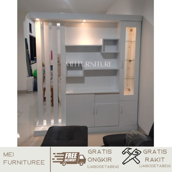 Terlaris Lemari Partisi Ruangan Minimalis Penyekat 2 Muka/Sisi Pembatas Ruang